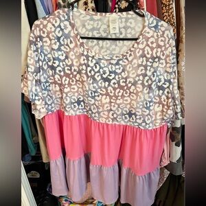 Leopard baby doll top size L